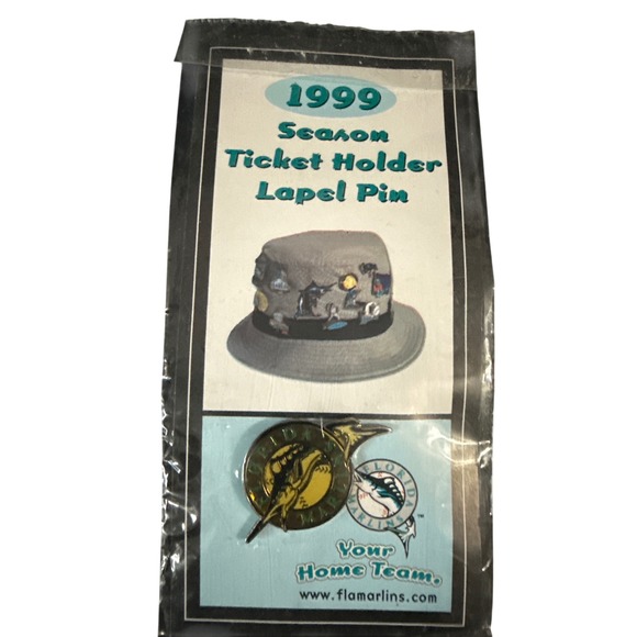 Jewelry - Florida Marlins Lapel Pin Unisex OS Teal 1999 Season Ticket Holder Vintage MLB
